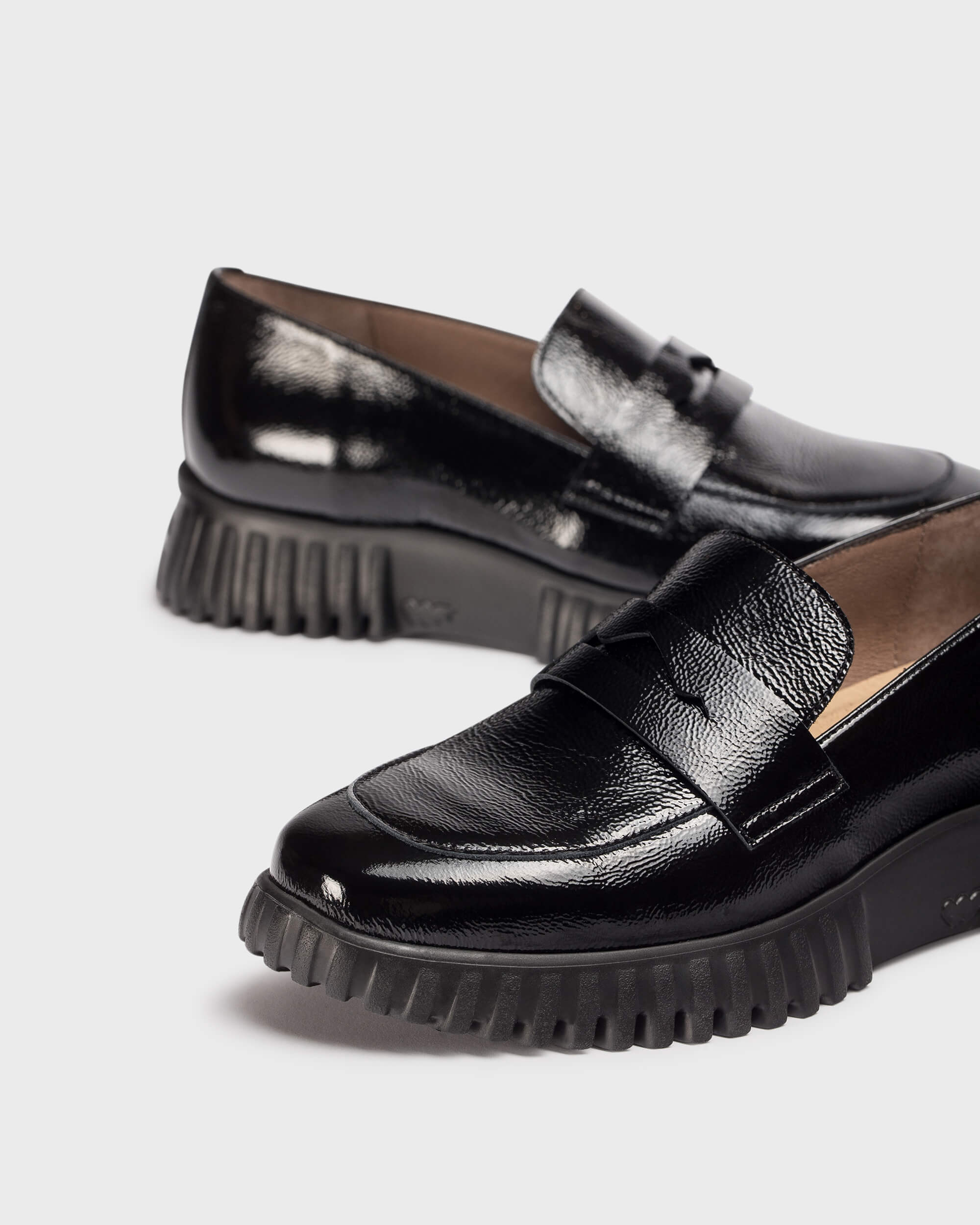 Black Patent FLEXFLY 02 Loafers - Galides
