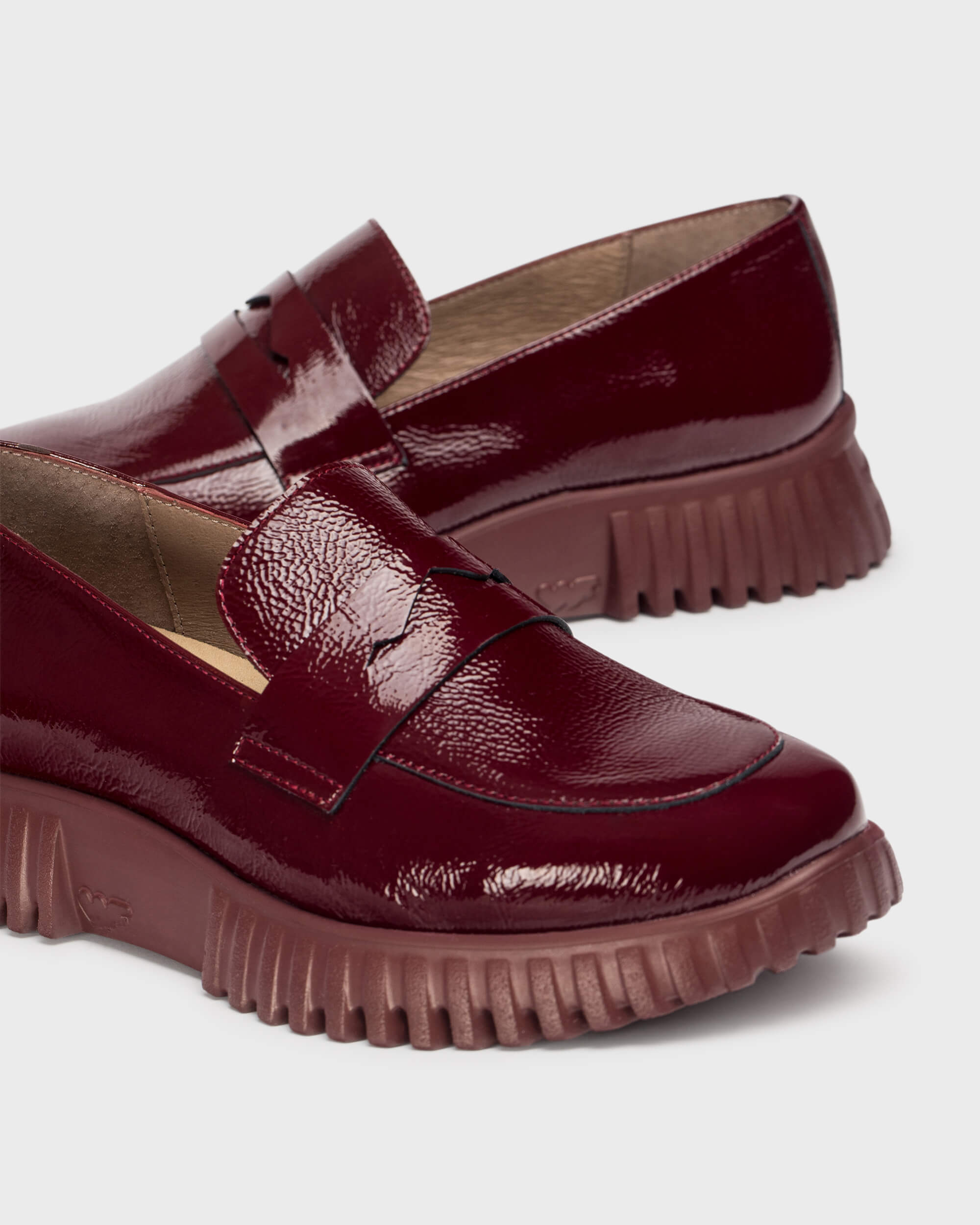 Burgundy Patent FLEXFLY 02 Loafers - Galides